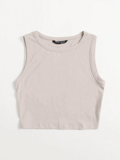 EZwear Solid Crop Tank Top