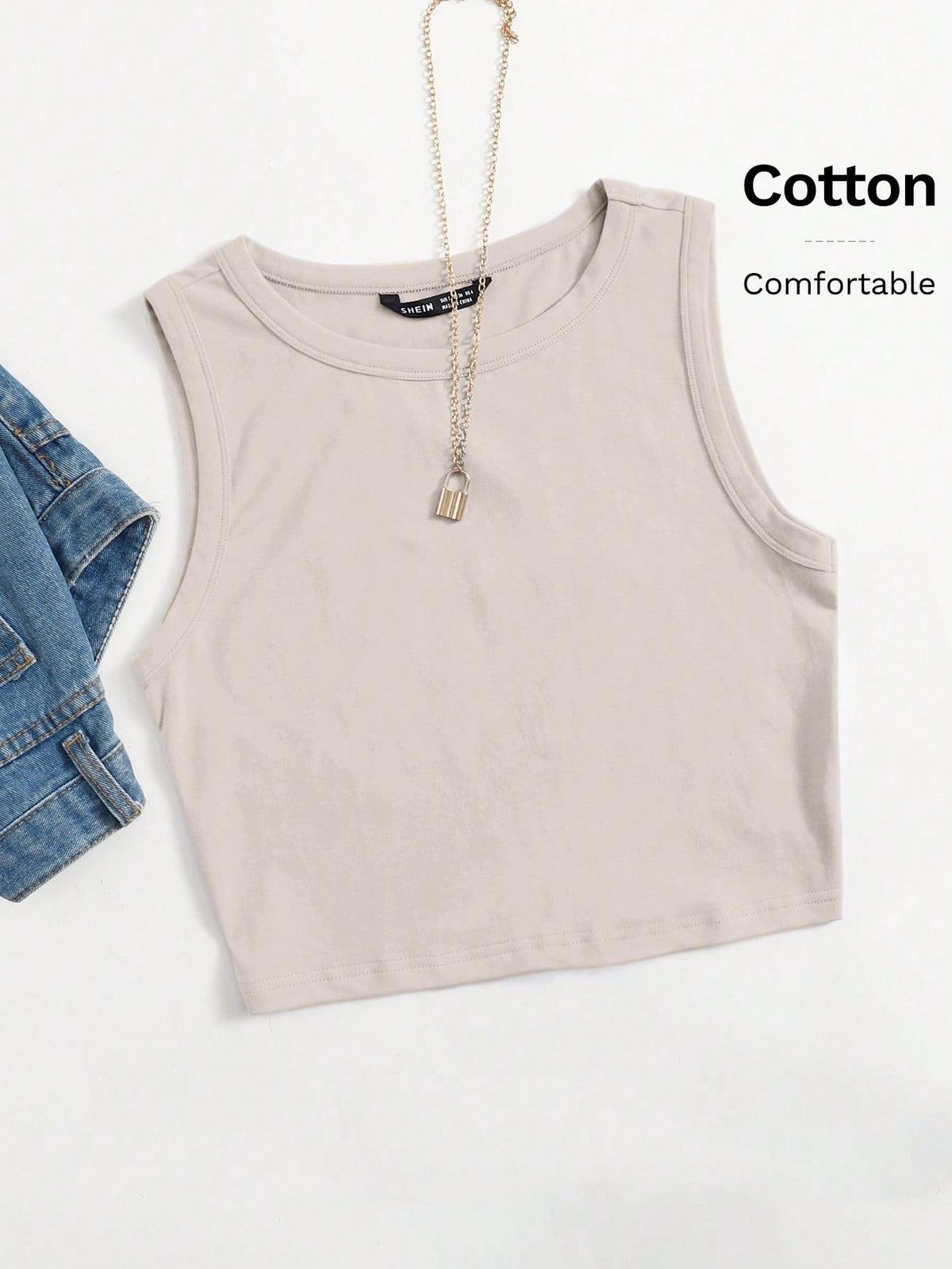 EZwear Solid Crop Tank Top