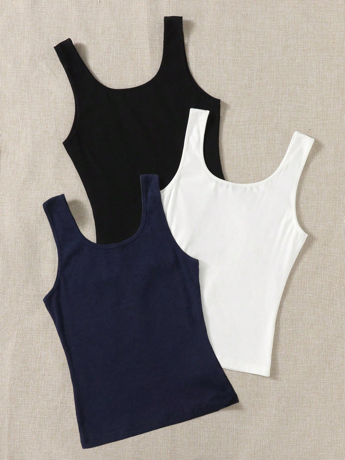 EZwear Summer Outfits 3pcs Solid Tank Top Women's Vest Tops Basic For Women Cotton Yoga Tanktops Knitted Ribbed Plain Latest New Arrivals Basics Clothes