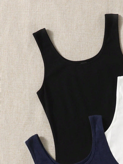 EZwear Summer Outfits 3pcs Solid Tank Top Women's Vest Tops Basic For Women Cotton Yoga Tanktops Knitted Ribbed Plain Latest New Arrivals Basics Clothes