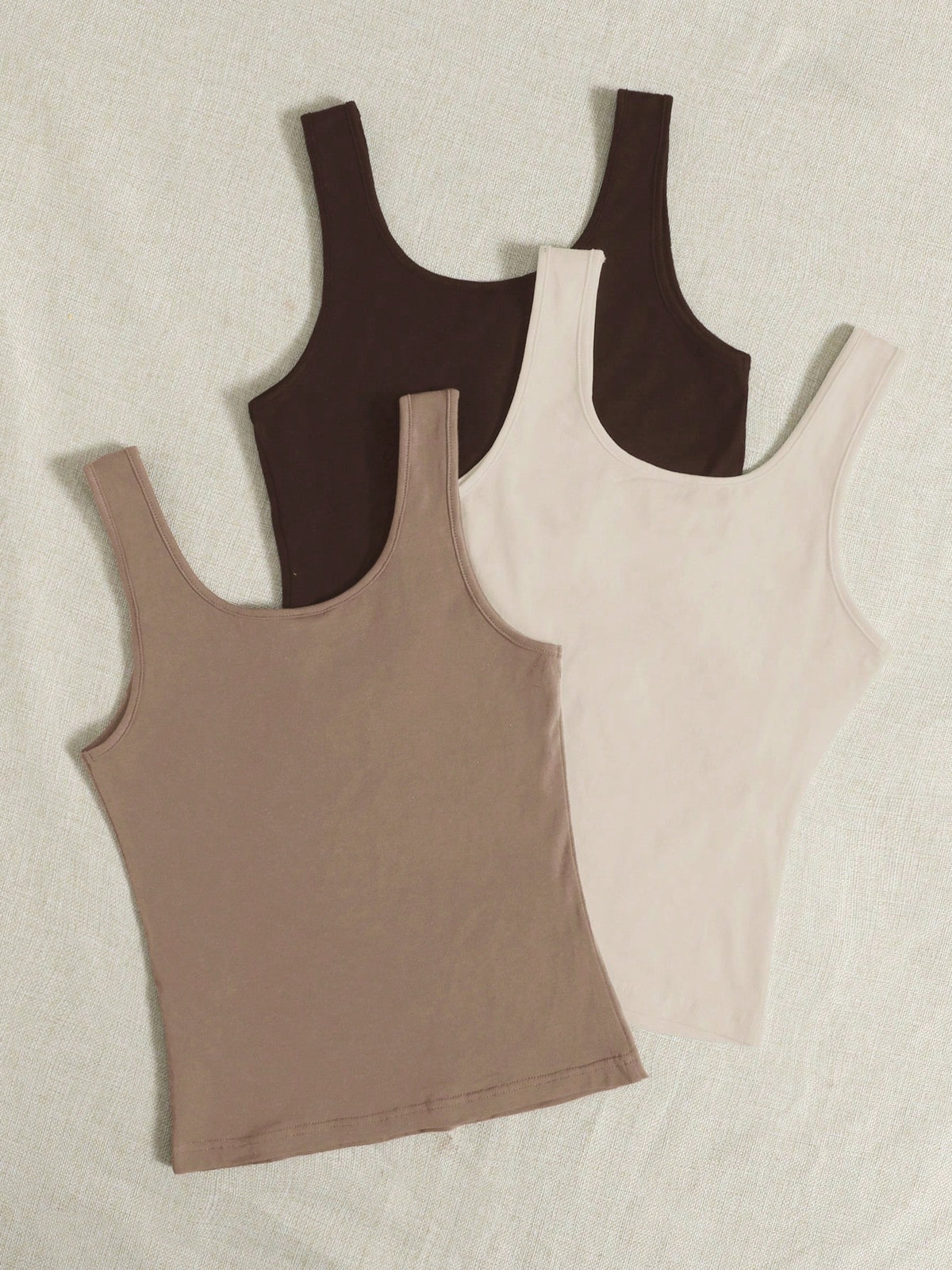 EZwear Summer Outfits 3pcs Solid Tank Top Women's Vest Tops Basic For Women Cotton Yoga Tanktops Knitted Ribbed Plain Latest New Arrivals Basics Clothes