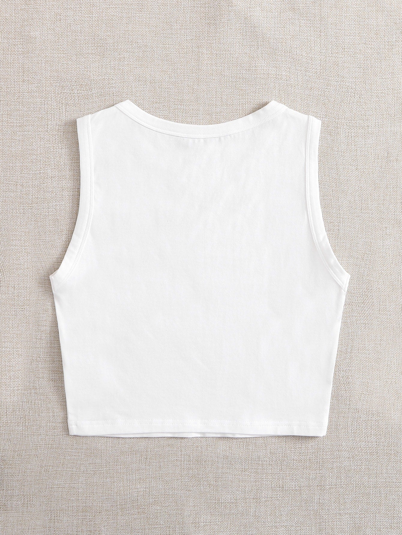 EZwear Summer Outfits Solid Round Neck Casual Tank Top