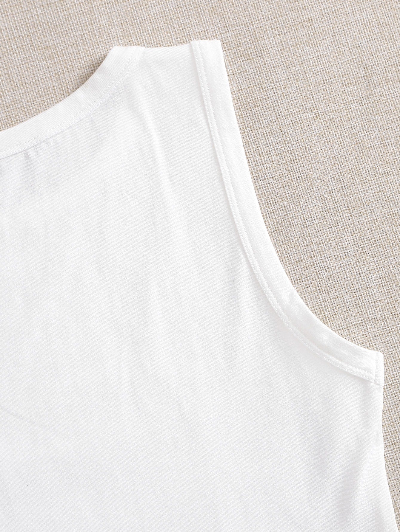 EZwear Summer Outfits Solid Round Neck Casual Tank Top