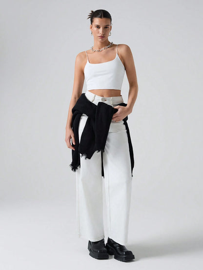 EZwear Summer Solid Crop Casual Cami Top