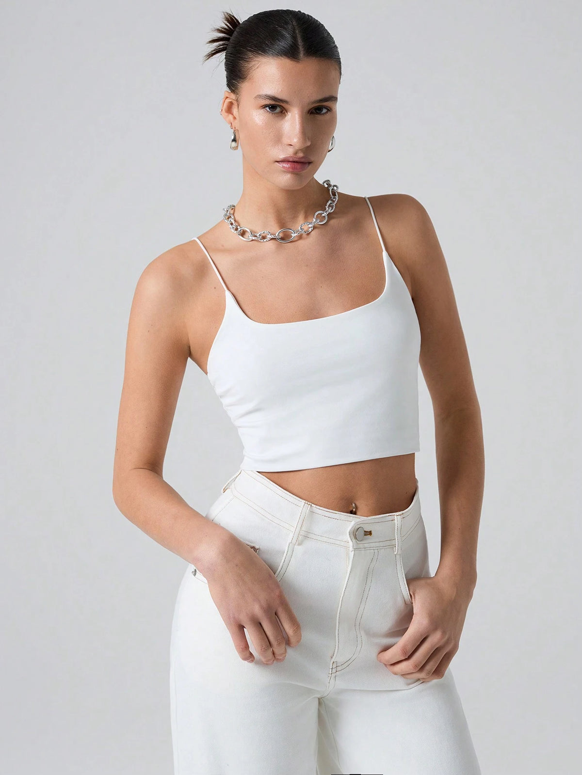 EZwear Summer Solid Crop Casual Cami Top
