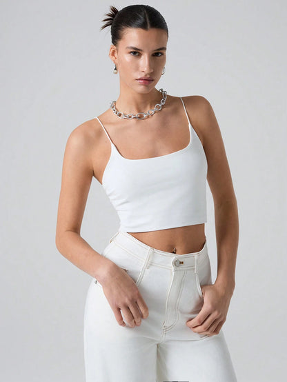 EZwear Summer Solid Crop Casual Cami Top