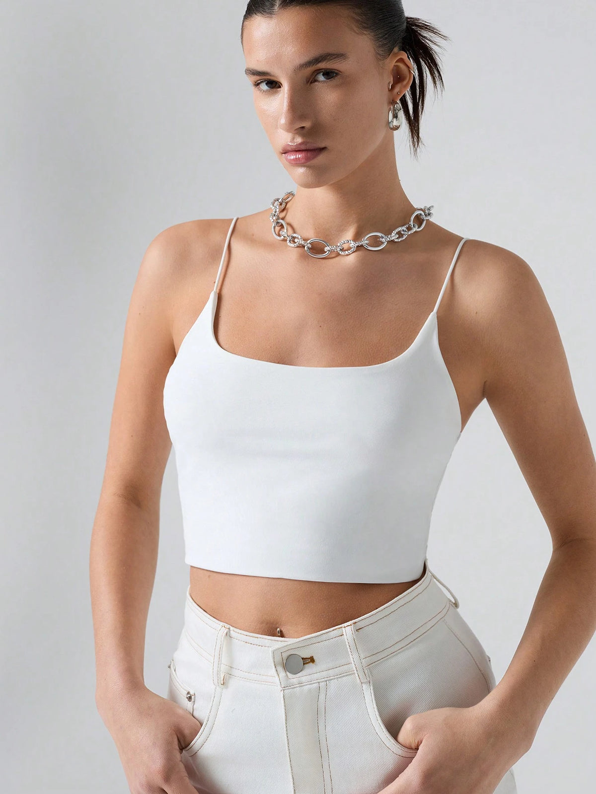 EZwear Summer Solid Crop Casual Cami Top