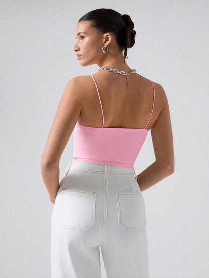 EZwear Summer Solid Crop Casual Cami Top