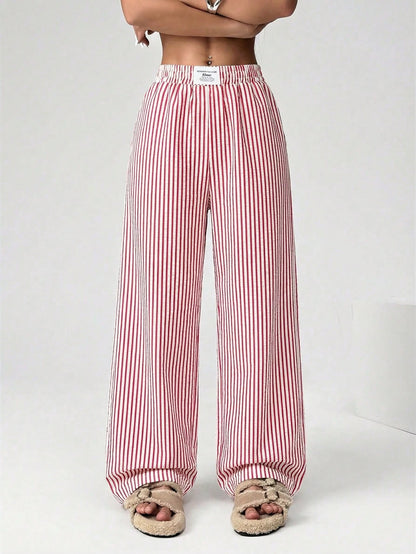 EZwear Women's Casual Striped Wide Leg Pants For Summer Women