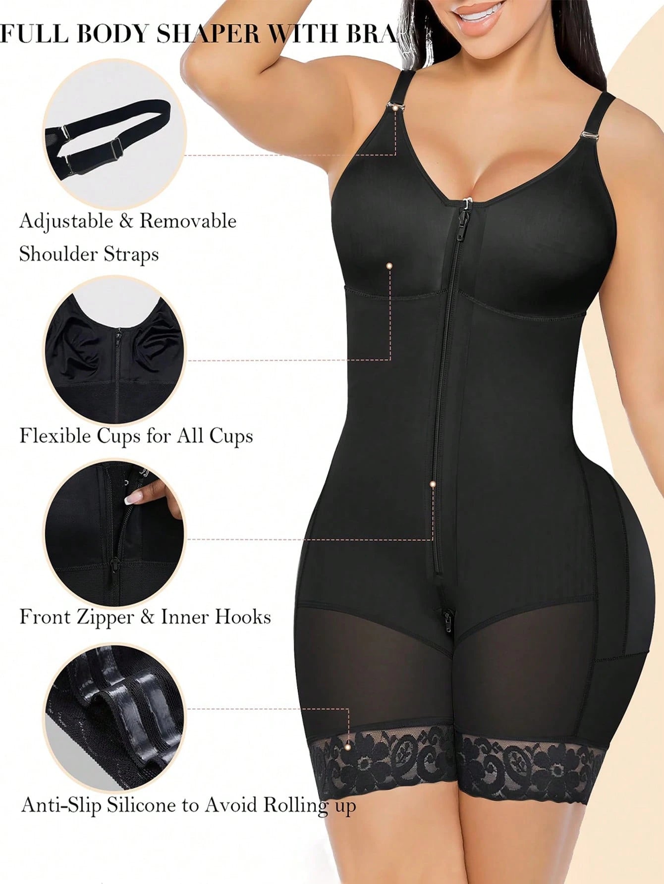 Faja Colombianas Moldeadoras Shapewear Tummy Control Full Body Shaper