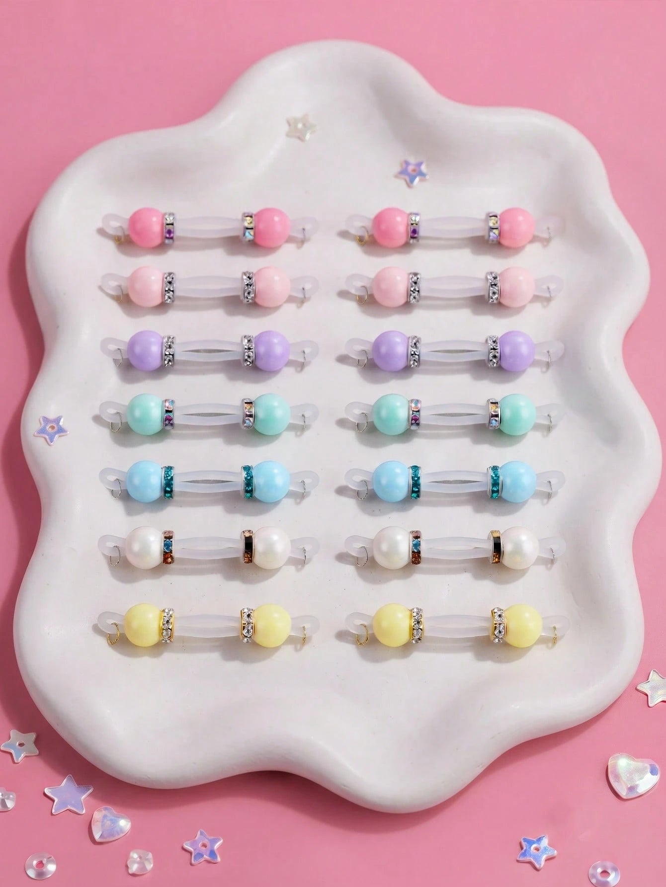 Fake Nipple Jewelry Non Piercing Adjustable Nipple Jewelry,Silicone Colorful Bead Fake Nipple Rings For Women