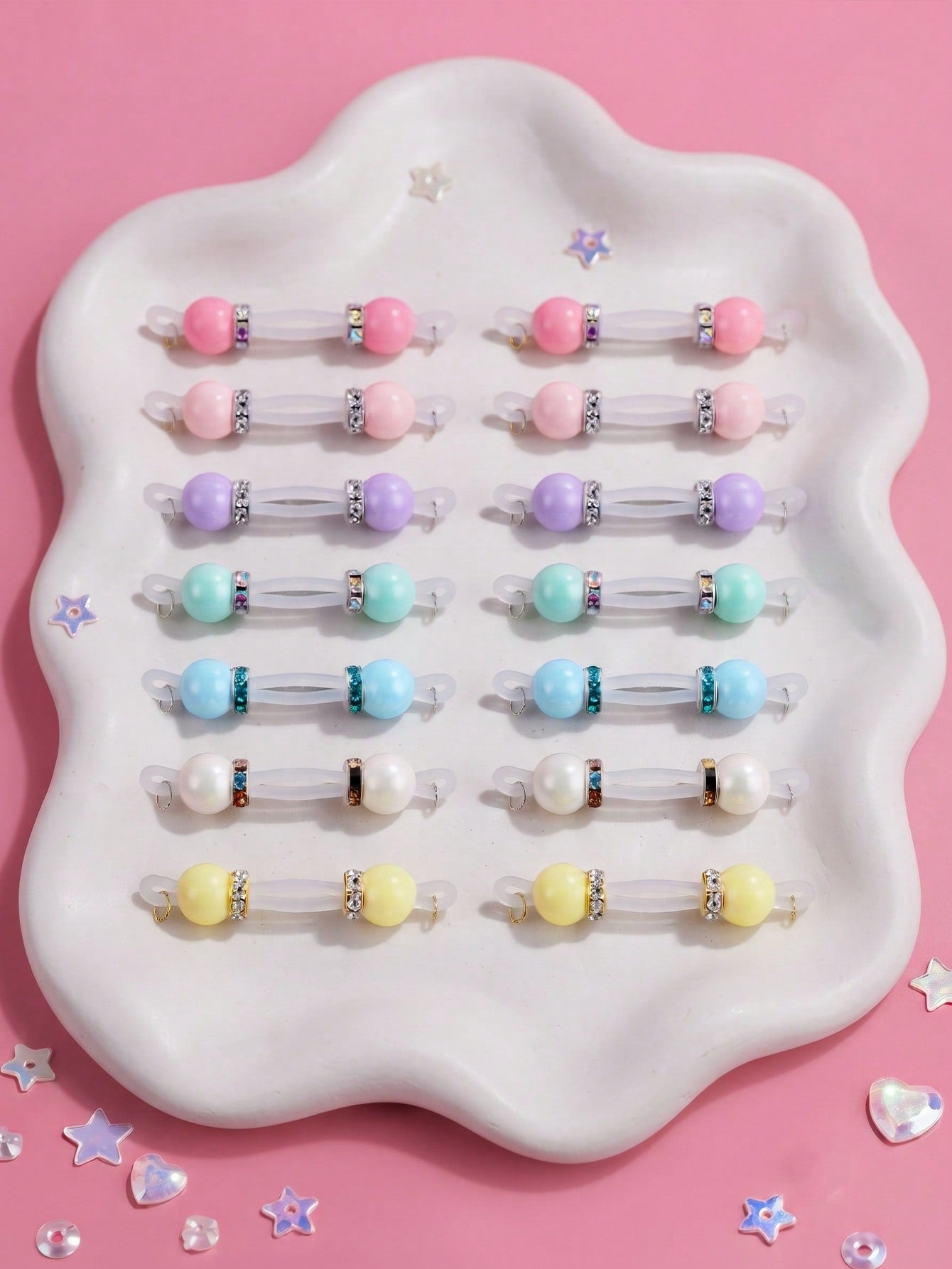 Fake Nipple Jewelry Non Piercing Adjustable Nipple Jewelry,Silicone Colorful Bead Fake Nipple Rings For Women