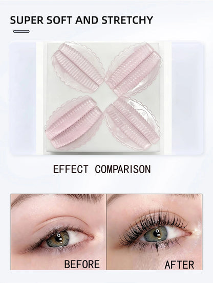 FAMOREYA Upgraded 8pcs/4 Sizes Lash Lift Pads, Reusable Lash Lift Lamination Shields, Soft And Skin-Friendly, High Elastic Self-Adhesive No Glue Design, Suitable For All Eye Shapes, Suitable For Home