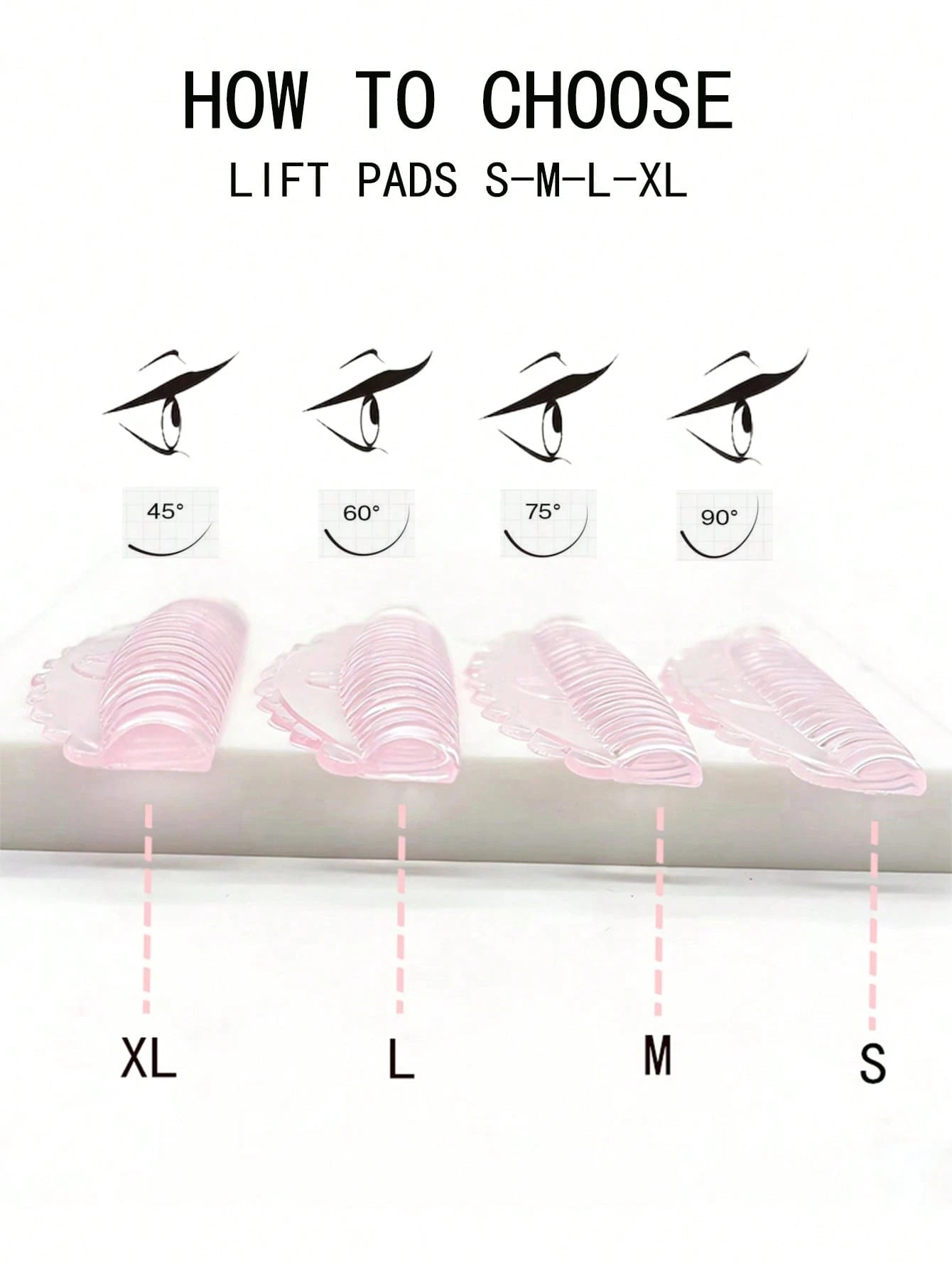 FAMOREYA Upgraded 8pcs/4 Sizes Lash Lift Pads, Reusable Lash Lift Lamination Shields, Soft And Skin-Friendly, High Elastic Self-Adhesive No Glue Design, Suitable For All Eye Shapes, Suitable For Home