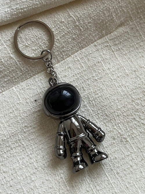 Fashion Astronaut 3D Space Robot Keychain Ring Pendant Creative Universe Bag Accessory Bag Charm Gift, Valentine's Day, Fashion, Suitable For Teenage Girls, Women, College Students, Teachers, White-Co