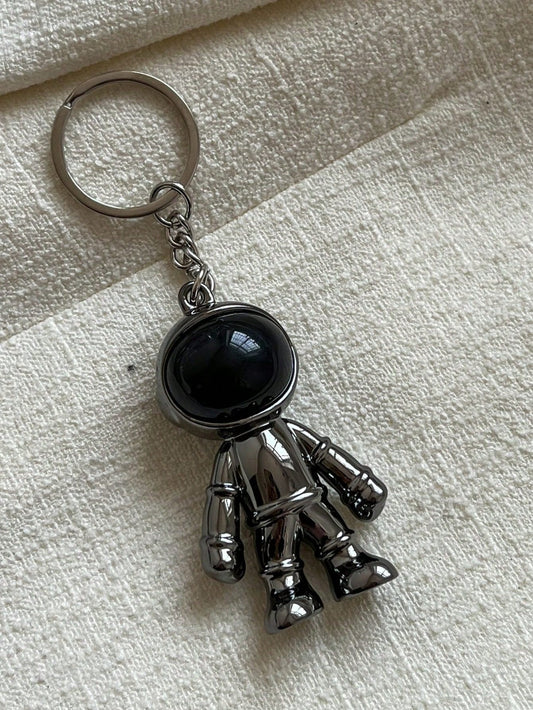 Fashion Astronaut 3D Space Robot Keychain Ring Pendant Creative Universe Bag Accessory Bag Charm Gift, Valentine's Day, Fashion, Suitable For Teenage Girls, Women, College Students, Teachers, White-Co