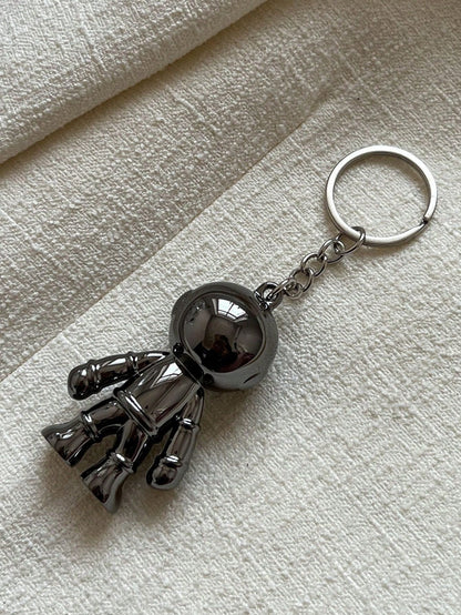 Fashion Astronaut 3D Space Robot Keychain Ring Pendant Creative Universe Bag Accessory Bag Charm Gift, Valentine's Day, Fashion, Suitable For Teenage Girls, Women, College Students, Teachers, White-Co