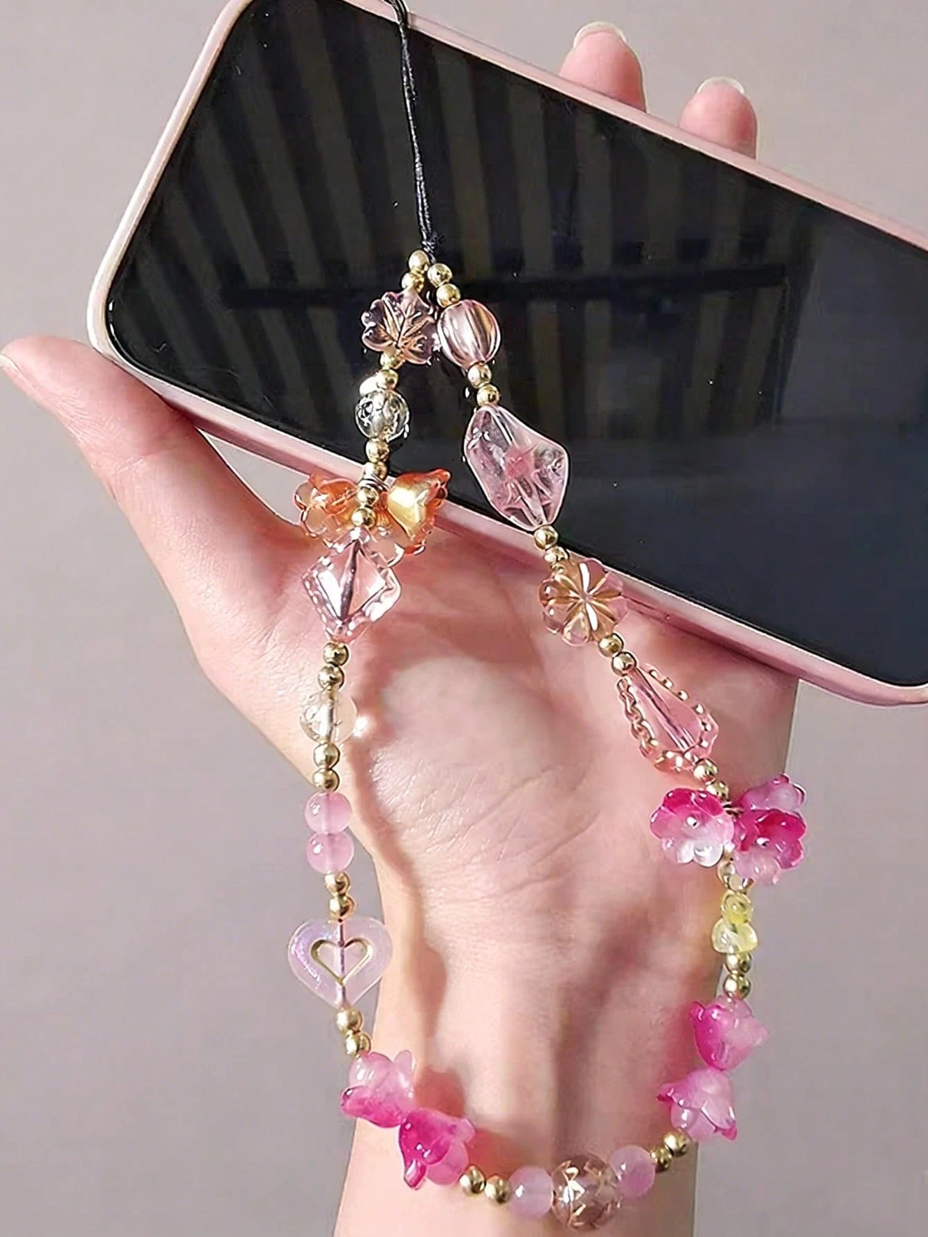 Fashion Exotic Floral Phone Lanyard Wrist Accessory For Women, Universal For Phone Case, Bag, Keychain