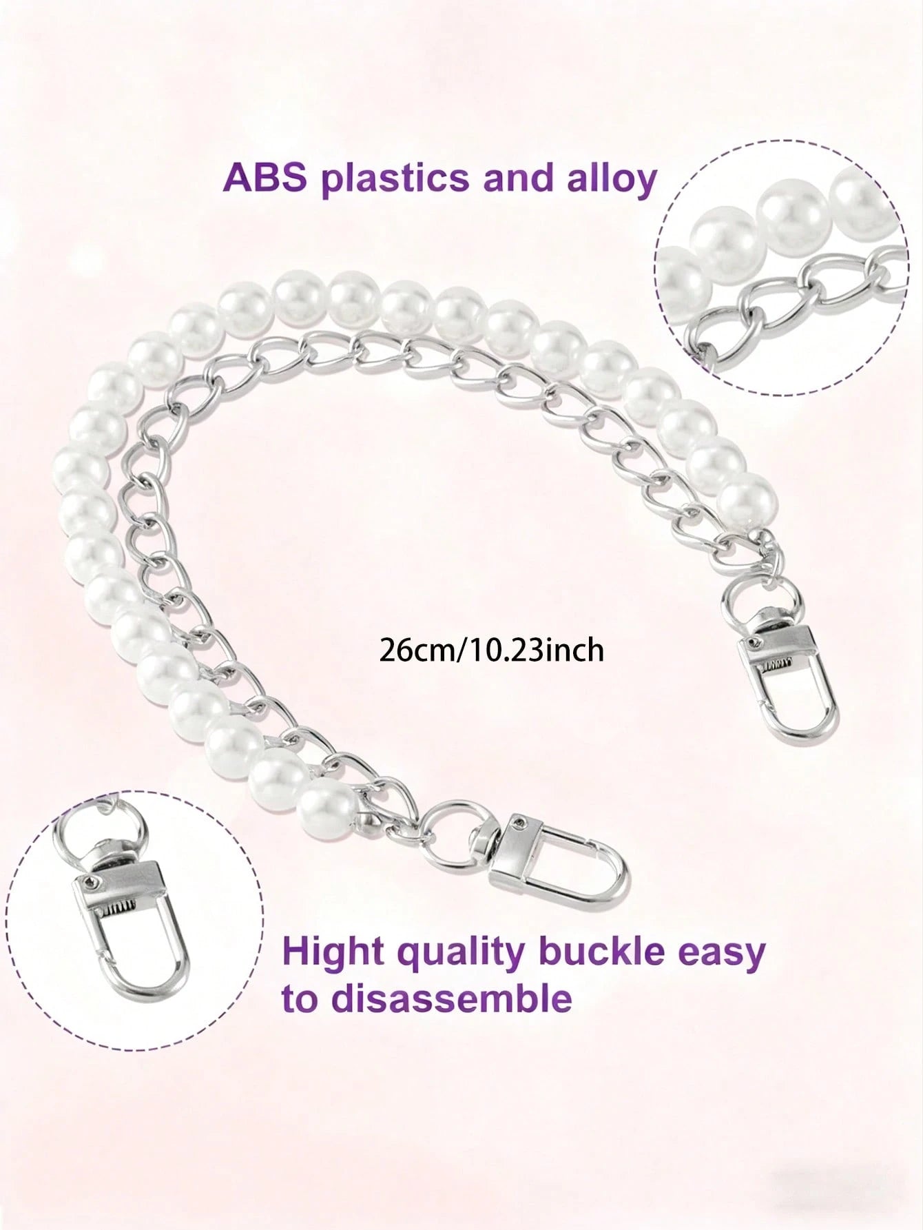 Fashionable Beaded Handbag With Retro Minimalist Faux Pearl Alloy Clasp Chain Travel Accessories Keychain Accessories Gold Keychain Bag Charm Purse Charm Keyring