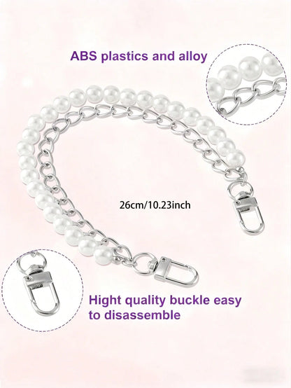 Fashionable Beaded Handbag With Retro Minimalist Faux Pearl Alloy Clasp Chain Travel Accessories Keychain Accessories Gold Keychain Bag Charm Purse Charm Keyring