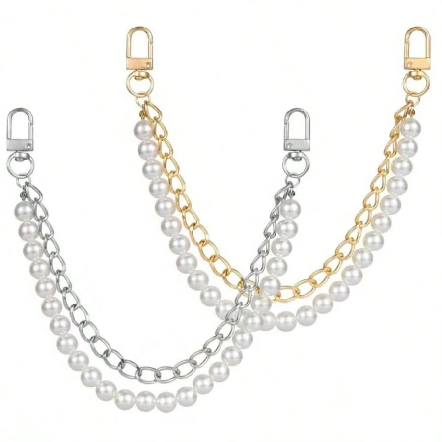 Fashionable Beaded Handbag With Retro Minimalist Faux Pearl Alloy Clasp Chain Travel Accessories Keychain Accessories Gold Keychain Bag Charm Purse Charm Keyring