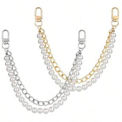 Fashionable Beaded Handbag With Retro Minimalist Faux Pearl Alloy Clasp Chain Travel Accessories Keychain Accessories Gold Keychain Bag Charm Purse Charm Keyring
