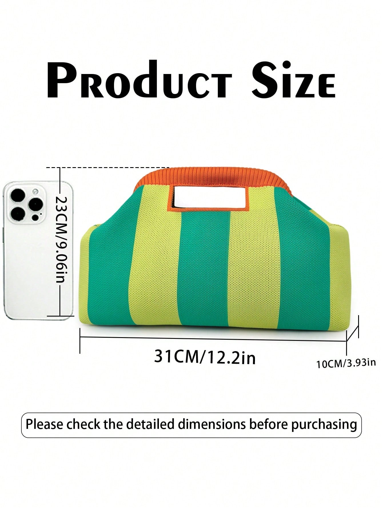 Fashionable New Color-Block Striped Clutch Bag, Handheld Design Knit Tote Bag With Clasp, Suitable For Party, Gathering, Evening Dinner, Vacation, Travel, Beach, Daily Commute, Shopping, Gift For Frie