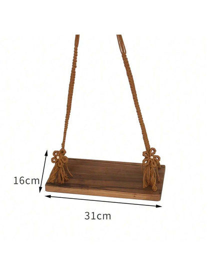 Fashionable Newborn Photography Props, Wooden Baby Swing Posing Accessories, Unisex For Infant, Woven Swing Posing Photo Props