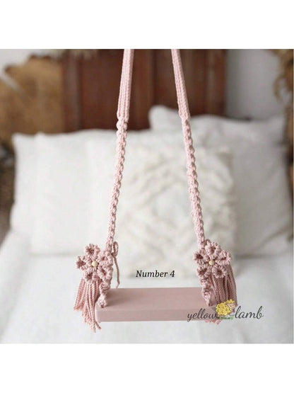 Fashionable Newborn Photography Props, Wooden Baby Swing Posing Accessories, Unisex For Infant, Woven Swing Posing Photo Props