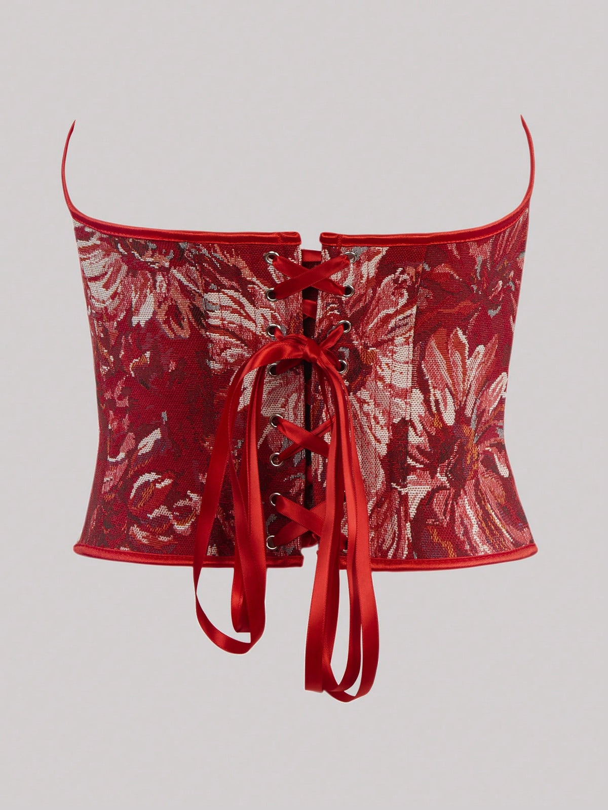 Fashionable Women's Strapless Top, Elegant European Style Lace-Up Sexy Bodycon Crop Top, Streetwear Summer Red
