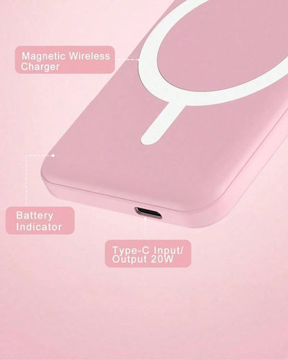 Fast Charging Portable Power Supply 5000mAh MagSafes Magnetic Wireless Power Bank With 20W Fast Charging, Ultra-Thin And Compact High-Speed Battery Pack, Strong Magnet For Easy Charging, Precisely Com