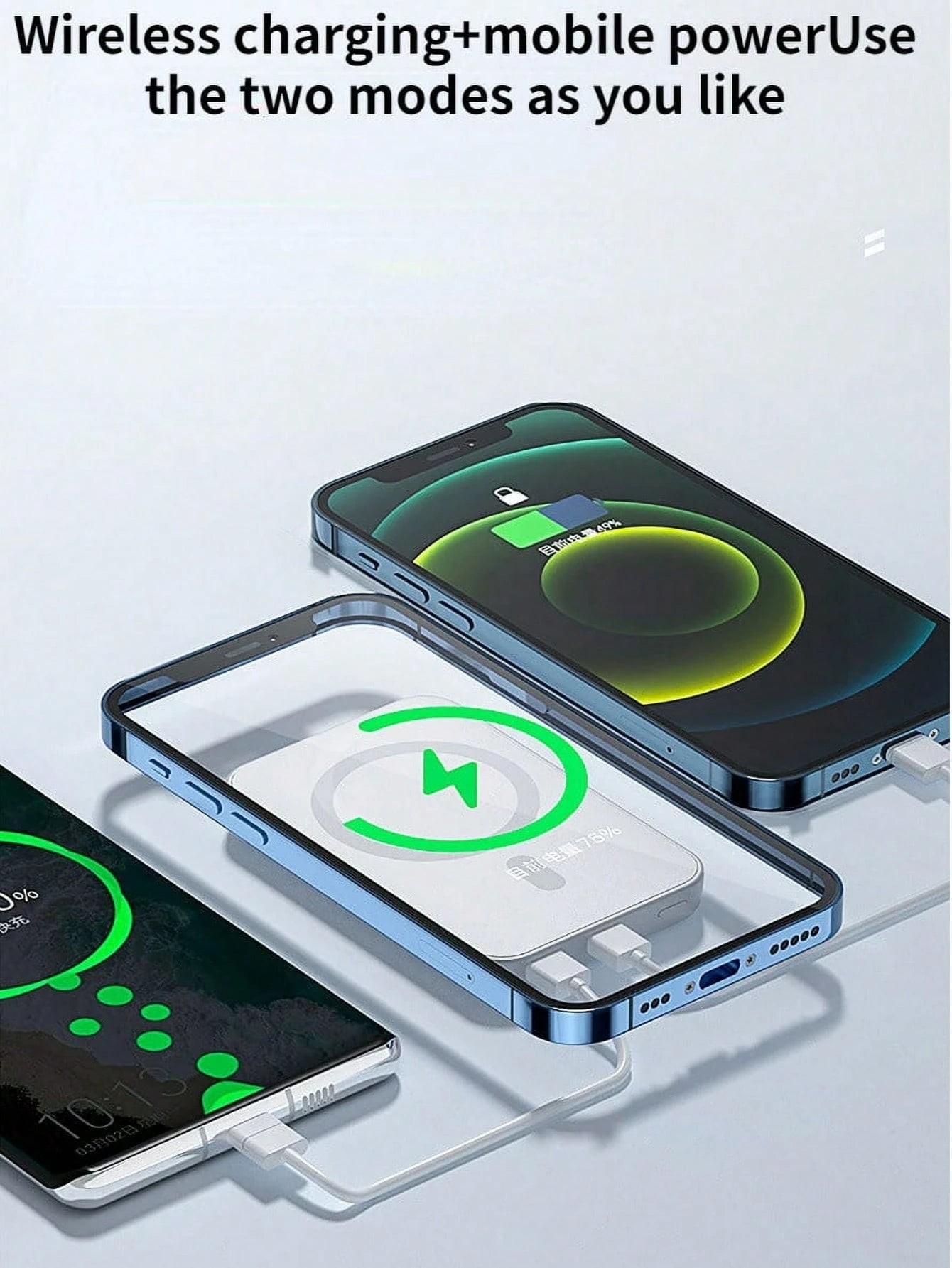 Fast Charging Portable Power Supply 5000mAh MagSafes Magnetic Wireless Power Bank With 20W Fast Charging Ultra-Thin And Compact High-Speed Battery Pack Strong Magnet Precisely Compatible With IPhone 1
