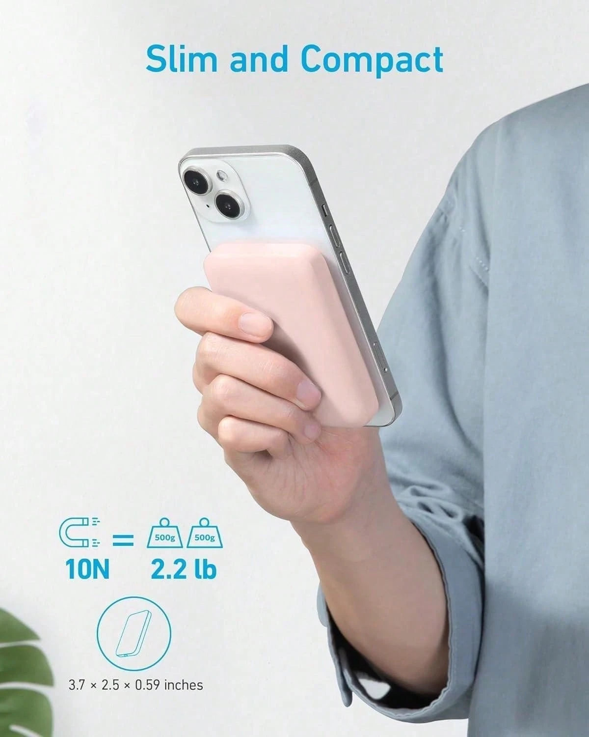 Fast Charging Portable Power Supply 5000mAh MagSafes Magnetic Wireless Power Bank With 20W Fast Charging, Ultra-Thin And Compact High-Speed Battery Pack, Strong Magnet For Easy Charging, Precisely Com