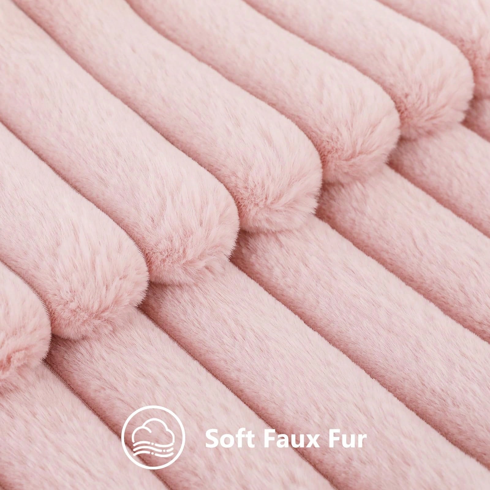 Faux Fur Cozy Soft Striped Decorative Throw Pillow Covers,Velvet Pillowcase Cushion Case For Sofa Couch