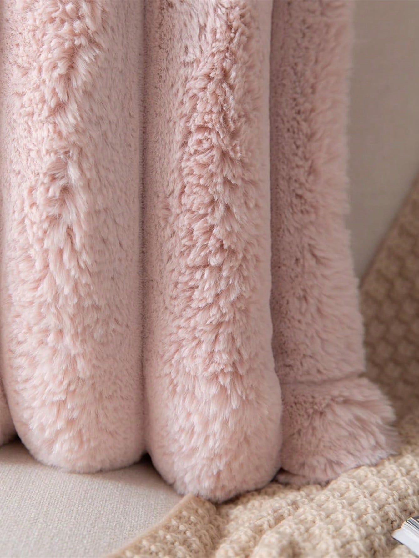 Faux Fur Cozy Soft Striped Decorative Throw Pillow Covers,Velvet Pillowcase Cushion Case For Sofa Couch