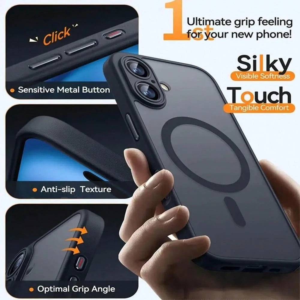 Faux Leather Textured Magnetic Matte Phone Case (For IPhone Air 17 16 15 Plus 14 13 12 Min 11 And Camera Lens Protector)- Protective Phone Case Iphone17 Pro Max Case Iphone17 Pro Case Iphone17 Case I