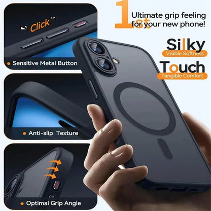 Faux Leather Textured Magnetic Matte Phone Case (For IPhone Air 17 16 15 Plus 14 13 12 Min 11 And Camera Lens Protector)- Protective Phone Case Iphone17 Pro Max Case Iphone17 Pro Case Iphone17 Case I