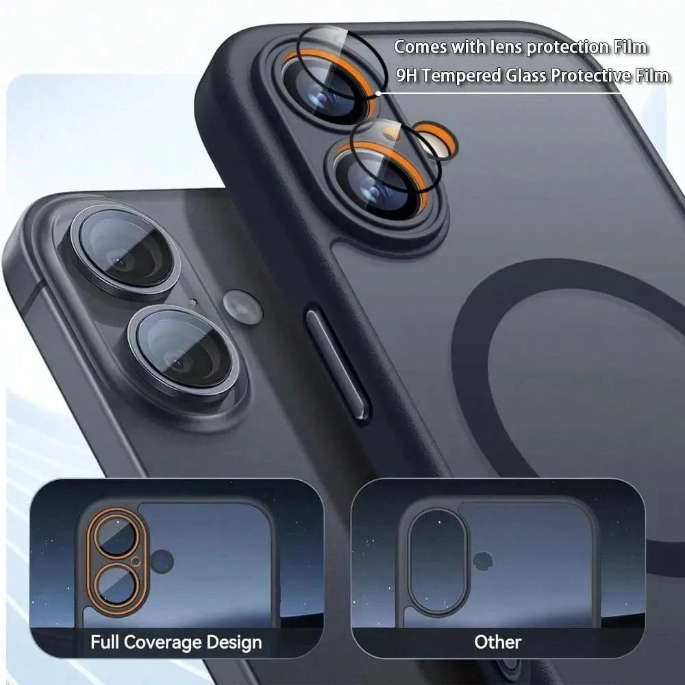Faux Leather Textured Magnetic Matte Phone Case (For IPhone Air 17 16 15 Plus 14 13 12 Min 11 And Camera Lens Protector)- Protective Phone Case Iphone17 Pro Max Case Iphone17 Pro Case Iphone17 Case I
