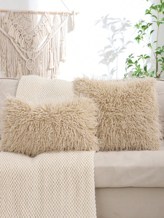 Faux Wool Decorative Pillow Case, Solid Color For Living Room And Bedroom,Fall Decor,Autumn Decor,Room Decor