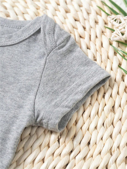 FEELING CUTE MIGHT THROW A TANTRUM LATER IDK Print Funny Baby Romper Casual Comfortable Short Sleeve Newborn Clothes Cotton Fashion Triangle Jumpsuit