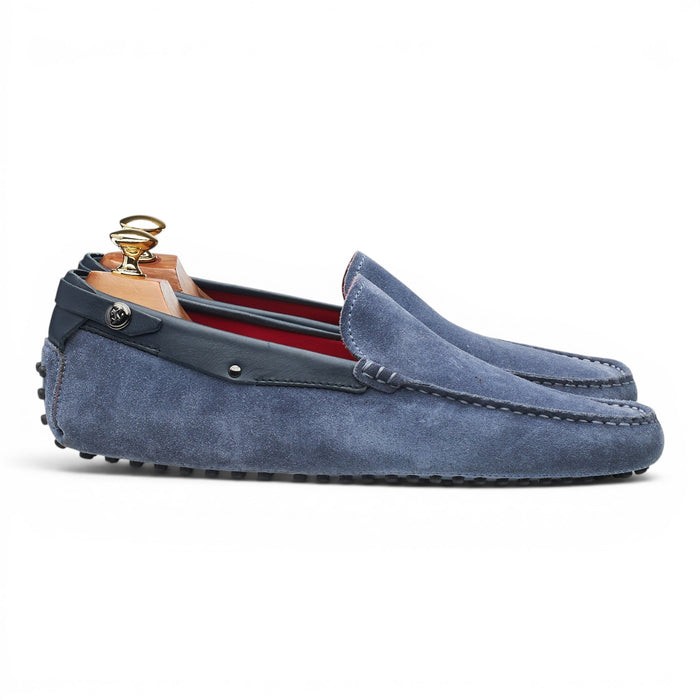 Ferrari Gommino Blue Suede Driving Loafers UK 8