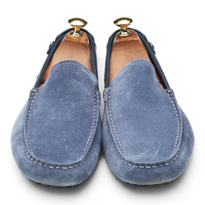 Ferrari Gommino Blue Suede Driving Loafers UK 8