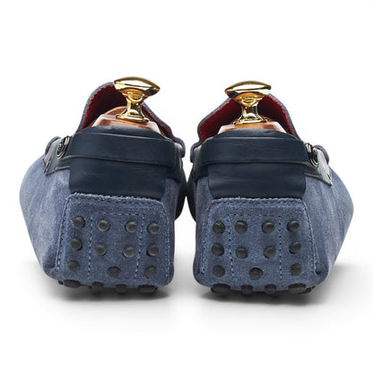 Ferrari Gommino Blue Suede Driving Loafers UK 8