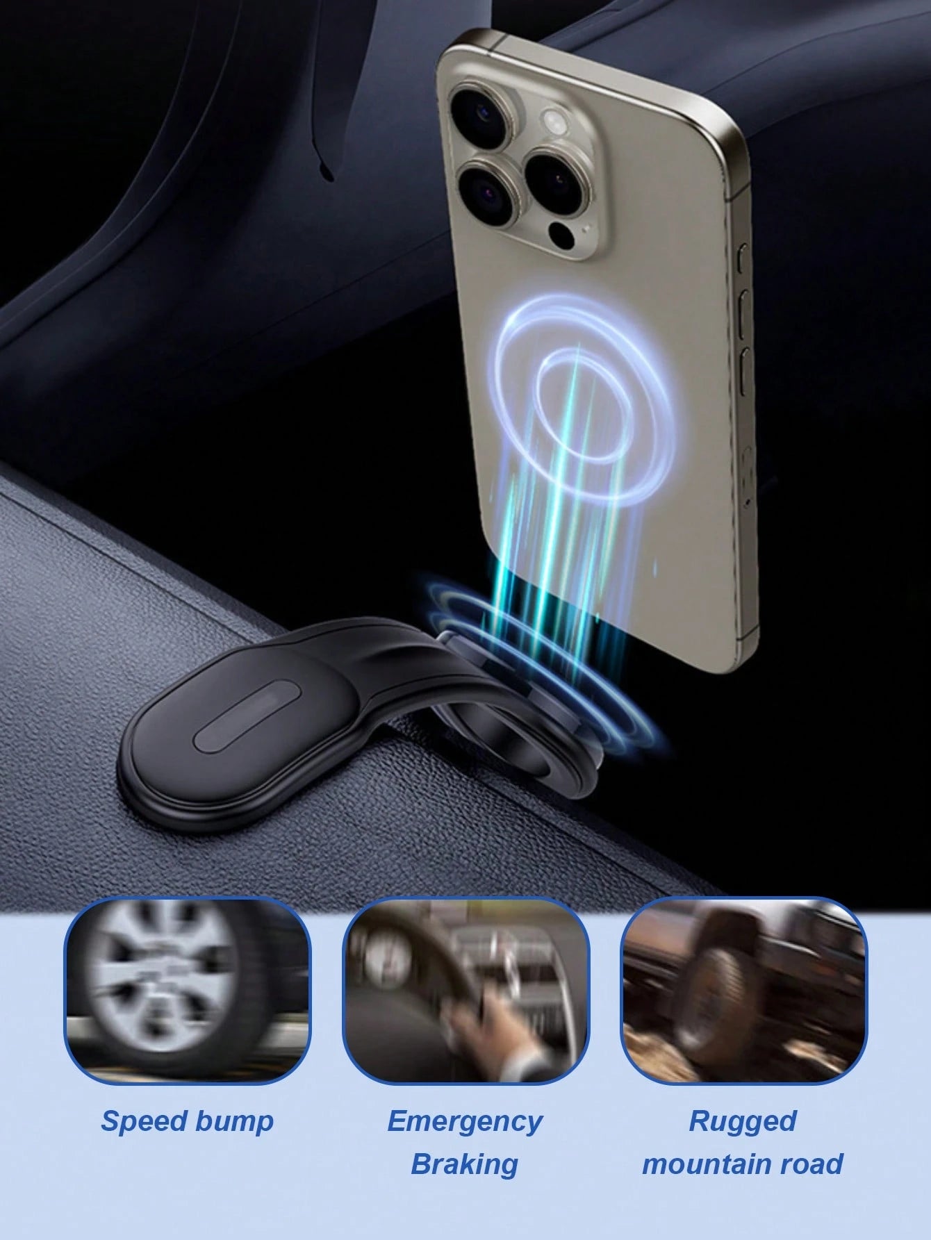 Flexible Magnetic Car Phone Holder – Adjustable Aluminum Alloy Arm With 360° Rotation, Shapeable Design For Custom Viewing Angles, Clamp-Free, Scratch & Shock Proof, Universal Compatible With IPhone&