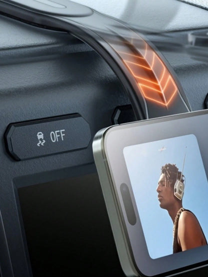 Flexible Magnetic Car Phone Holder- Adjustable Aluminum Arm, 360° Rotation, Moldable Design For Custom Viewing Angle, No Clip, Scratch & Shock Resistant, Universal Compatible With Iphone And All Smar