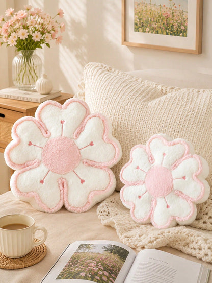 Flower Shaped Decorative Throw Pillow, Suitable For Bed And Sofa, Cute Flower Plush Throw Pillow, Home Decor Floor Pillow Cushion, Housewarming Gift