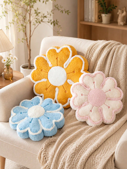 Flower Shaped Decorative Throw Pillow, Suitable For Bed And Sofa, Cute Flower Plush Throw Pillow, Home Decor Floor Pillow Cushion, Housewarming Gift