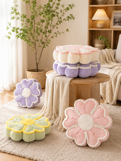 Flower Shaped Decorative Throw Pillow, Suitable For Bed And Sofa, Cute Flower Plush Throw Pillow, Home Decor Floor Pillow Cushion, Housewarming Gift