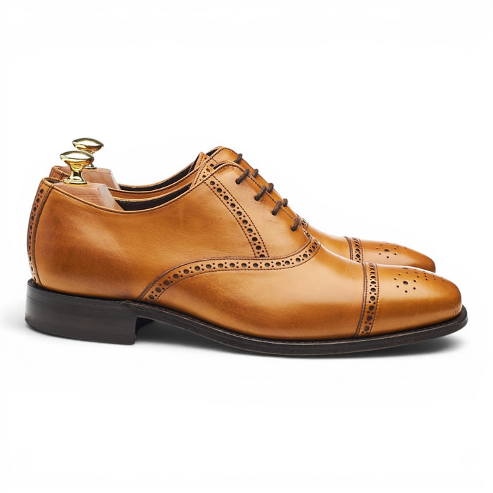 'Flynn' Tan Brown Leather Oxford Brogues UK 7.5 G