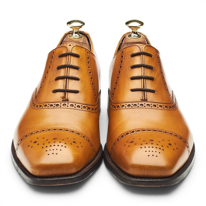 'Flynn' Tan Brown Leather Oxford Brogues UK 7.5 G